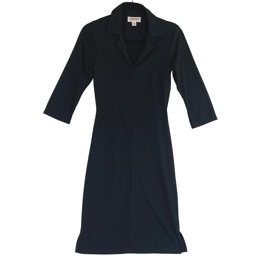 Esprit Black‎ Dress XS Sheath Midi Career Business Professional Minimalist